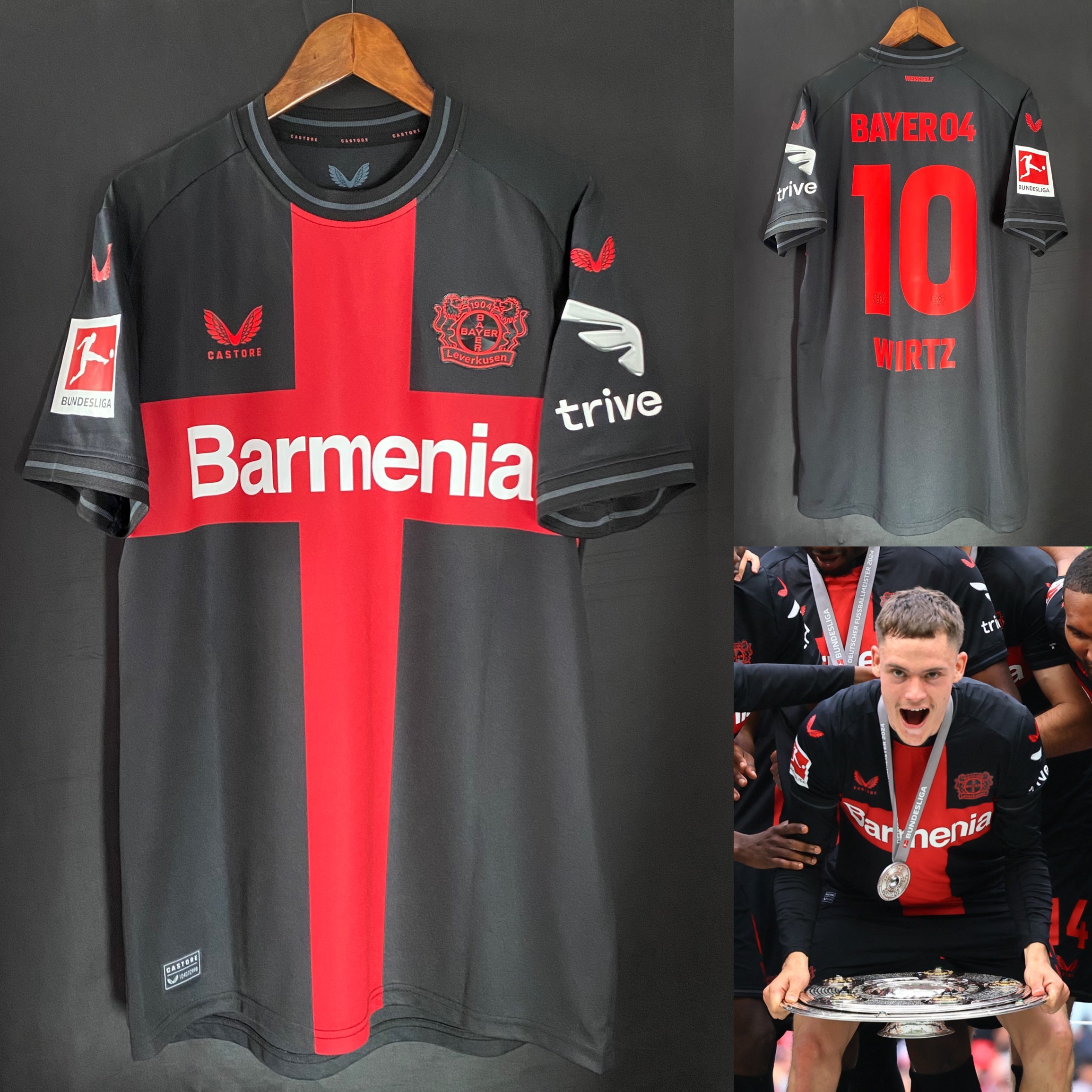 (BNWT) Bayer Leverkusen 2023-2024 Castore Home Shirt #10 WIRTZ