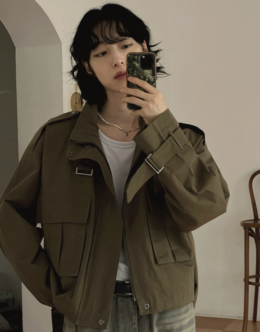 氣球短版風衣外套