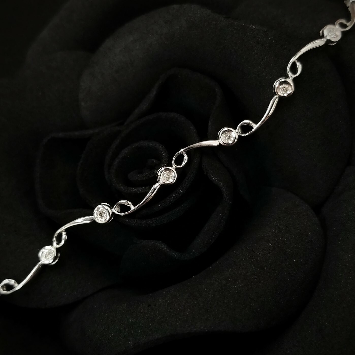 全新18K白金36份鑽石手鍊