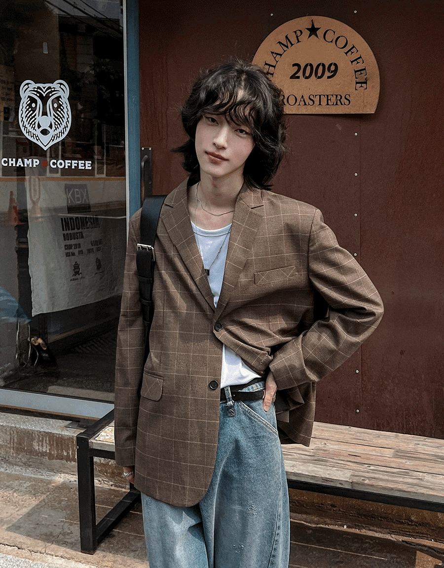 布林格紋西裝外套