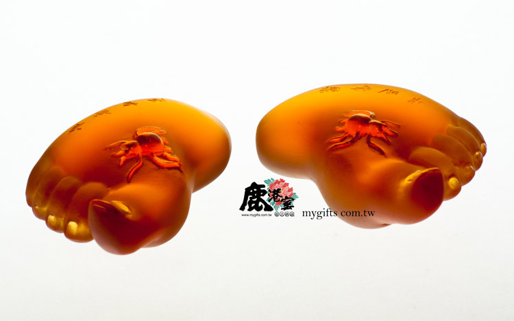 鹿港窯禮品館│居家開運琉璃小擺飾 知足常樂