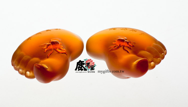 鹿港窯禮品館│居家開運琉璃小擺飾 知足常樂