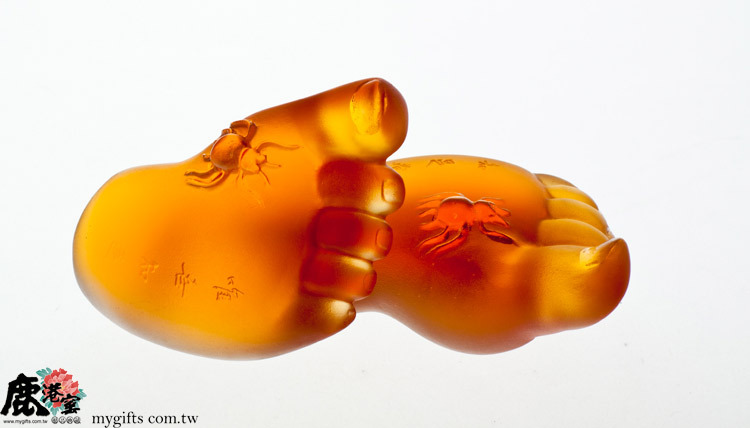 鹿港窯禮品館│居家開運琉璃小擺飾 知足常樂