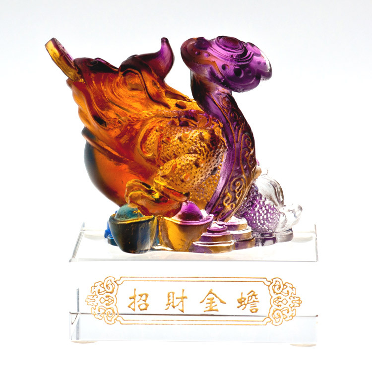 發財蟾蜍擺飾｜居家開運店面招財琉璃藝術品