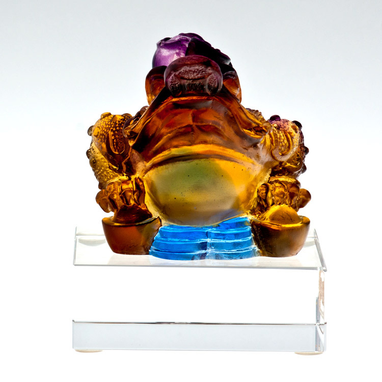 鹿港窯禮品館│居家開運琉璃-擺飾   發財蟾蜍  店內收銀台擺飾