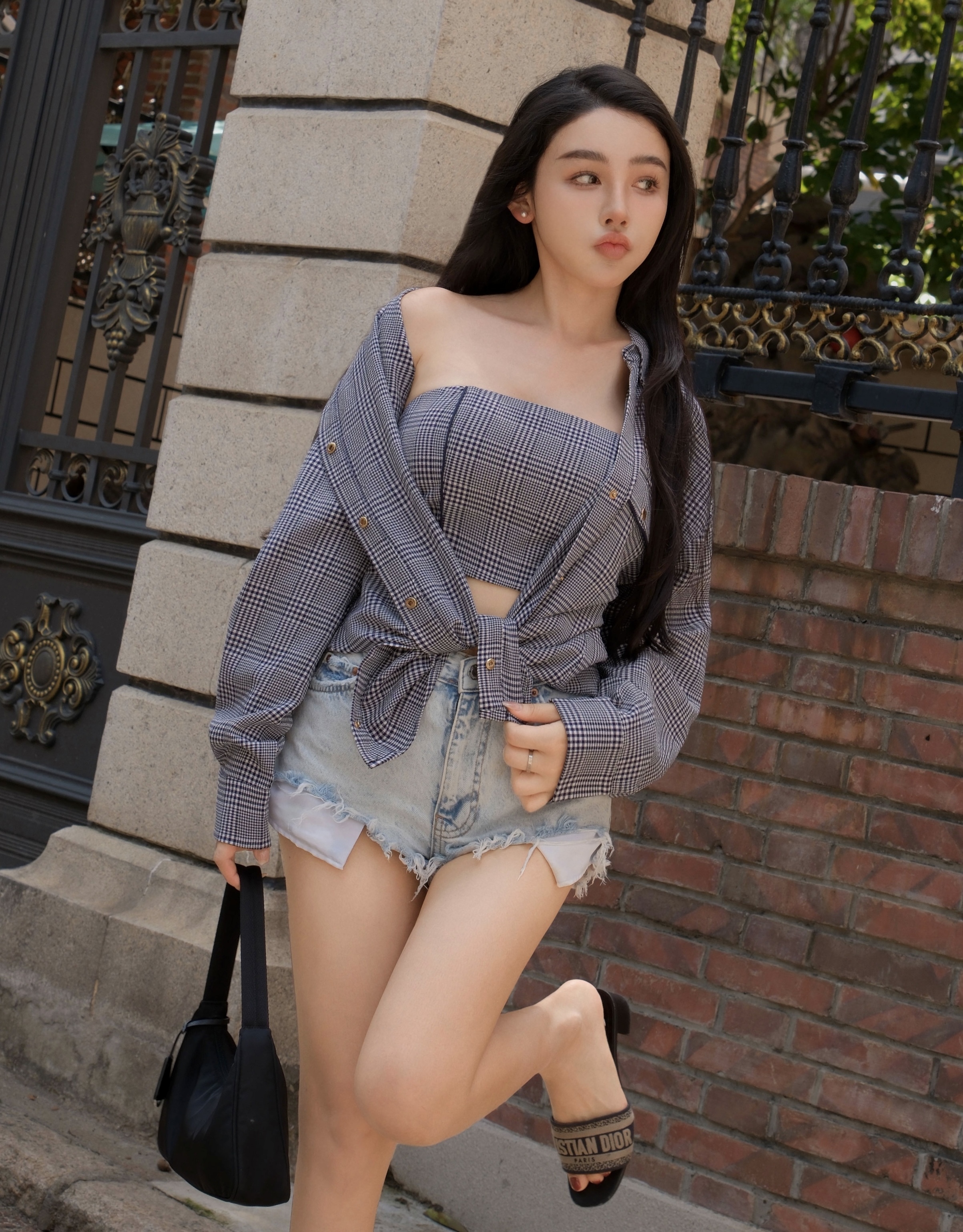 訂製-休閒格紋襯衫馬甲套裝