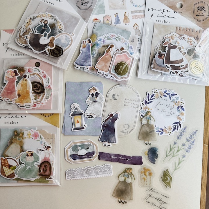 mignon fille 45枚 和紙＋PET混合貼紙包｜日本 Q-LiA