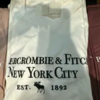 [S] A&F EMBROIDERED LOGO TEE TOP,WHITE, 175-123-0169-001 (SAF56)