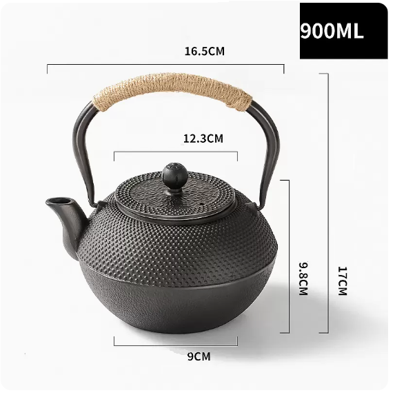新款全套圍爐烤茶配件（900ML鑄鐵水壺）