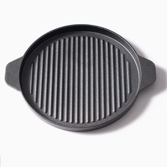 新款碳爐燒烤鑄鐵器具（鑄鐵條紋烤肉盤26CM）