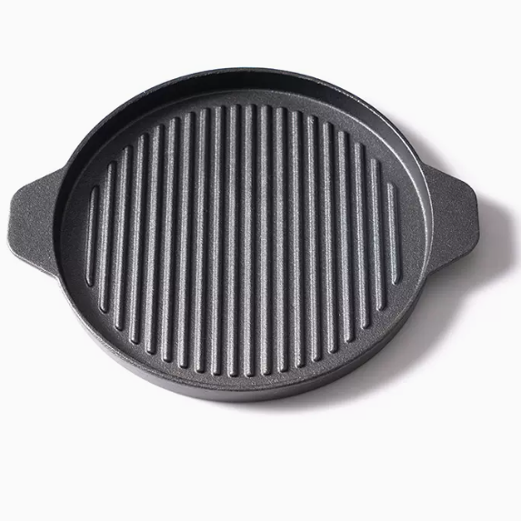 新款碳爐燒烤鑄鐵器具（鑄鐵條紋烤肉盤28CM）