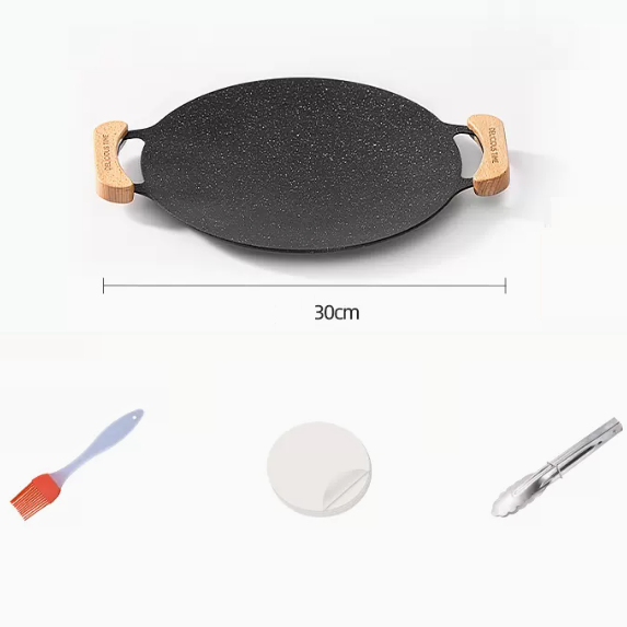 New barbecue plate iron plate utensil set (small_open flame kit)