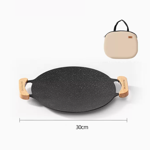 New barbecue plate iron plate utensils (small_thickened storage bag_open flame model)
