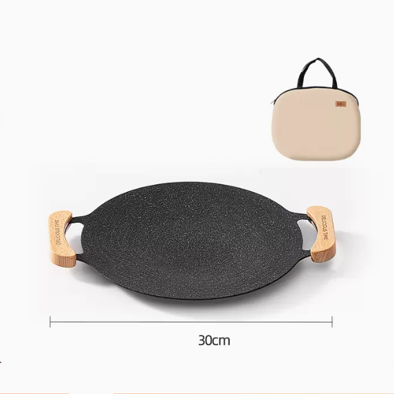 New barbecue plate iron plate utensils (small_thickened storage bag_dual-purpose)
