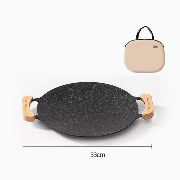 New barbecue plate iron plate utensils (large _ thickened storage bag _ open flame model)