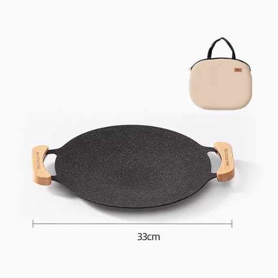 New barbecue plate iron plate utensils (large_thickened storage bag_dual-purpose)