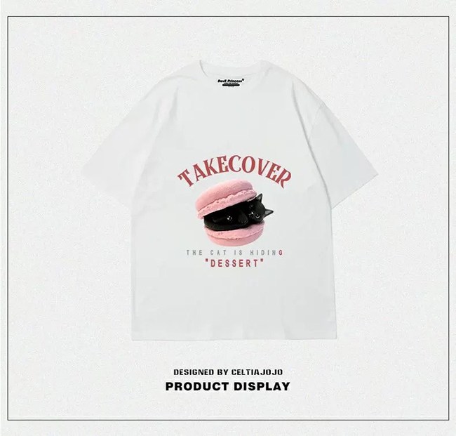 馬卡龍夾心餡黑可可貓-三色