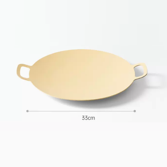 New barbecue plate iron plate utensils (large _ Buna yellow flame model [ceramic glaze])