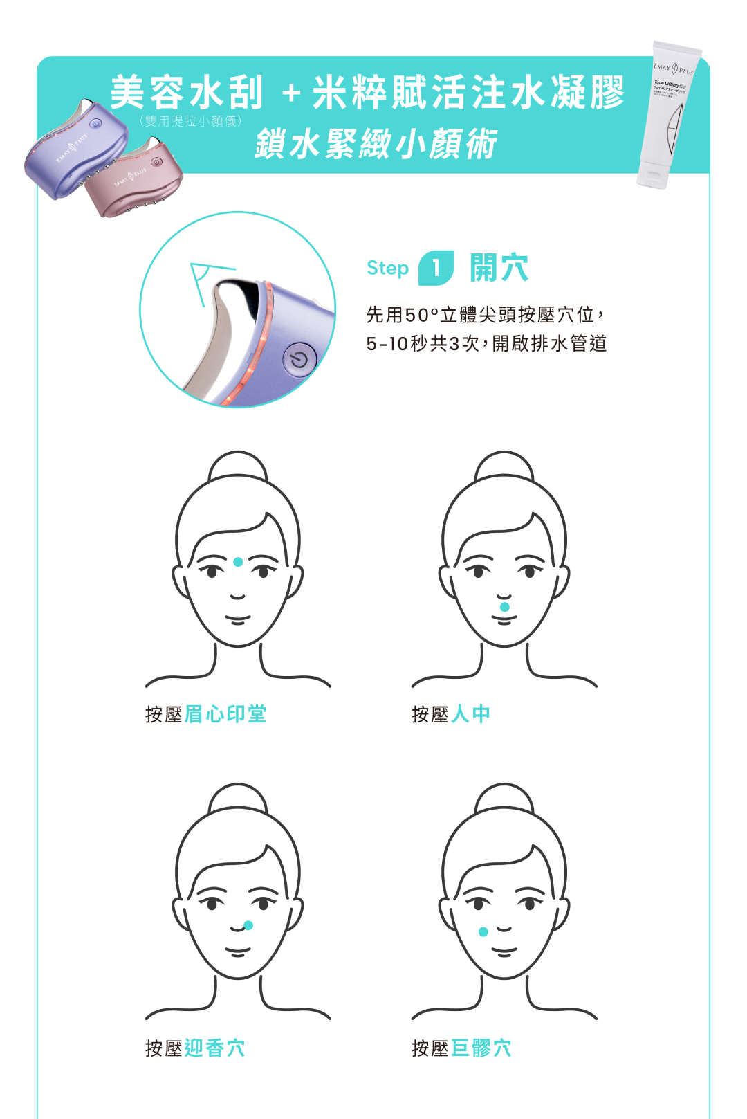 EMAY PLUS 雙用提拉小顏儀 美容水刮 早上快速消水腫