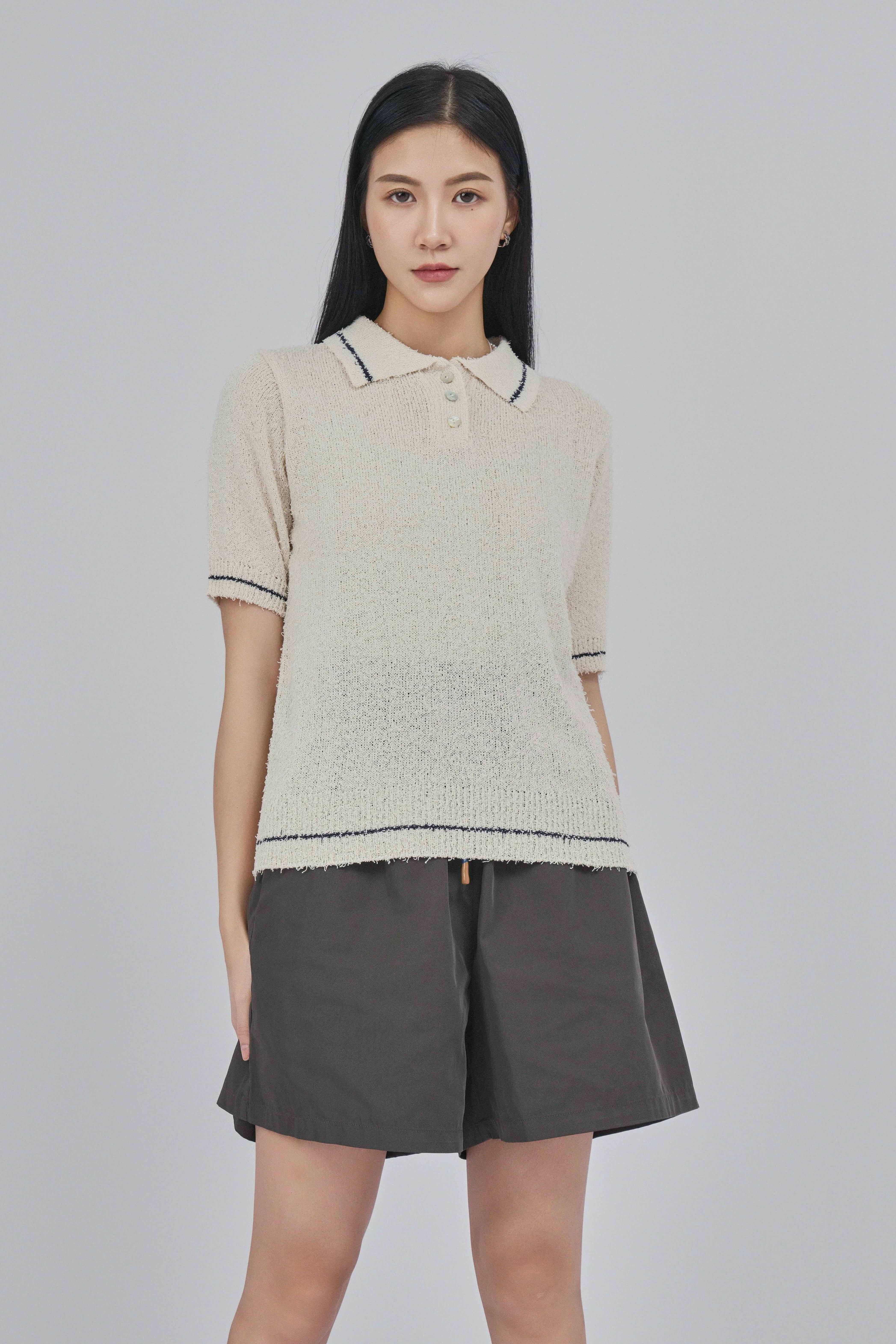 蘇蘇線針織polo上衣 (*現貨款式）