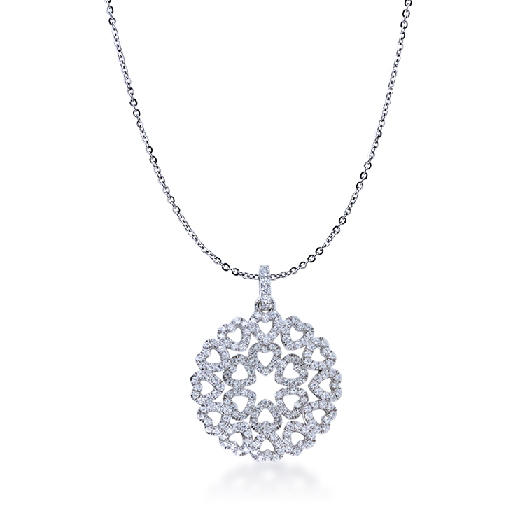 925純銀「愛閃亮」滿鑽款項墜+ 贈白鋼項鍊 (18吋)-ADSNP0157