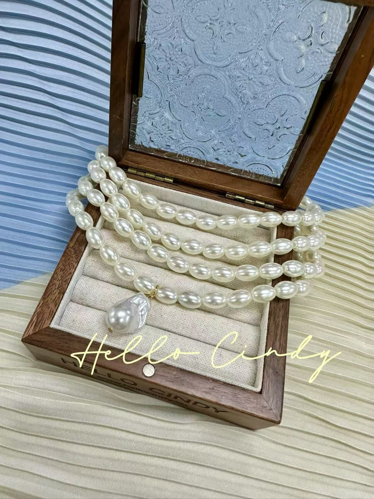 V09053 現貨-多圈珍珠項鍊（不掉色）