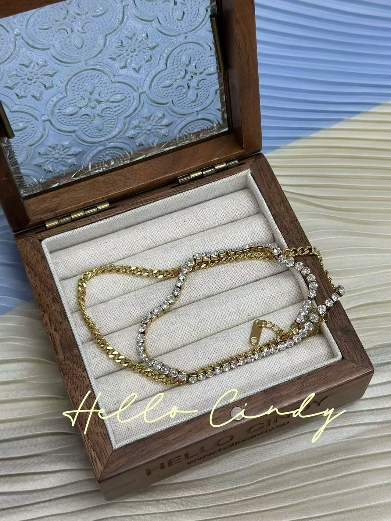 V09057 現貨-閃閃水鑽AB鍊（不掉色）