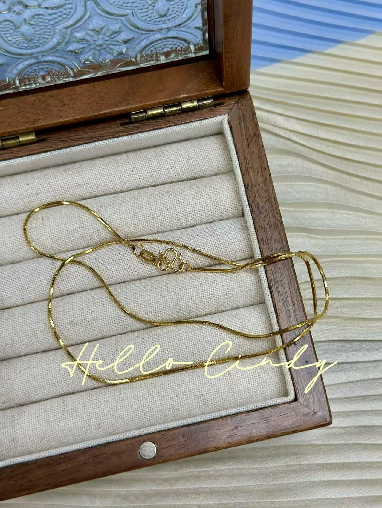 V09058 現貨-細款W釦蛇骨鍊（不掉色）