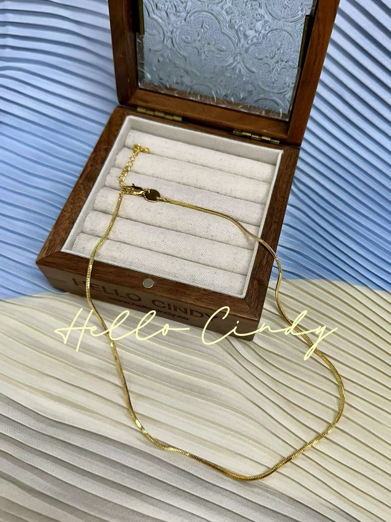 V09059 現貨-可調節長度素蛇骨鍊（不掉色）