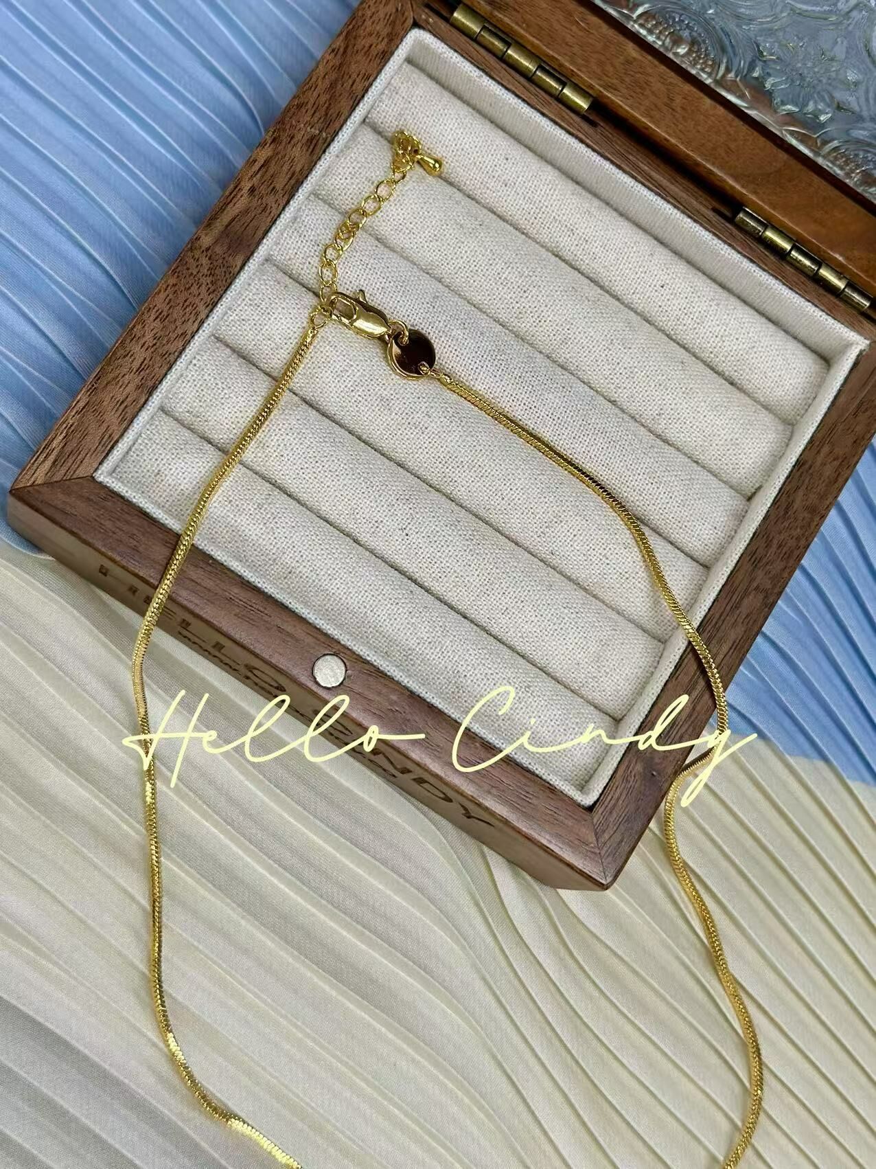 V09059 現貨-可調節長度素蛇骨鍊（不掉色）