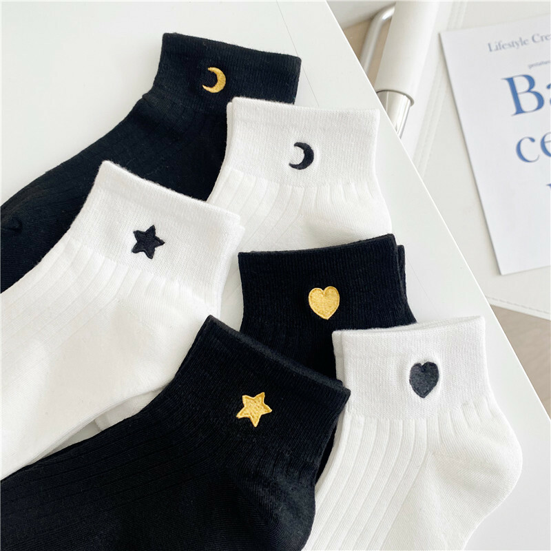 [3 FOR RM10] Simple Style Star Heart Mid-Calf Socks