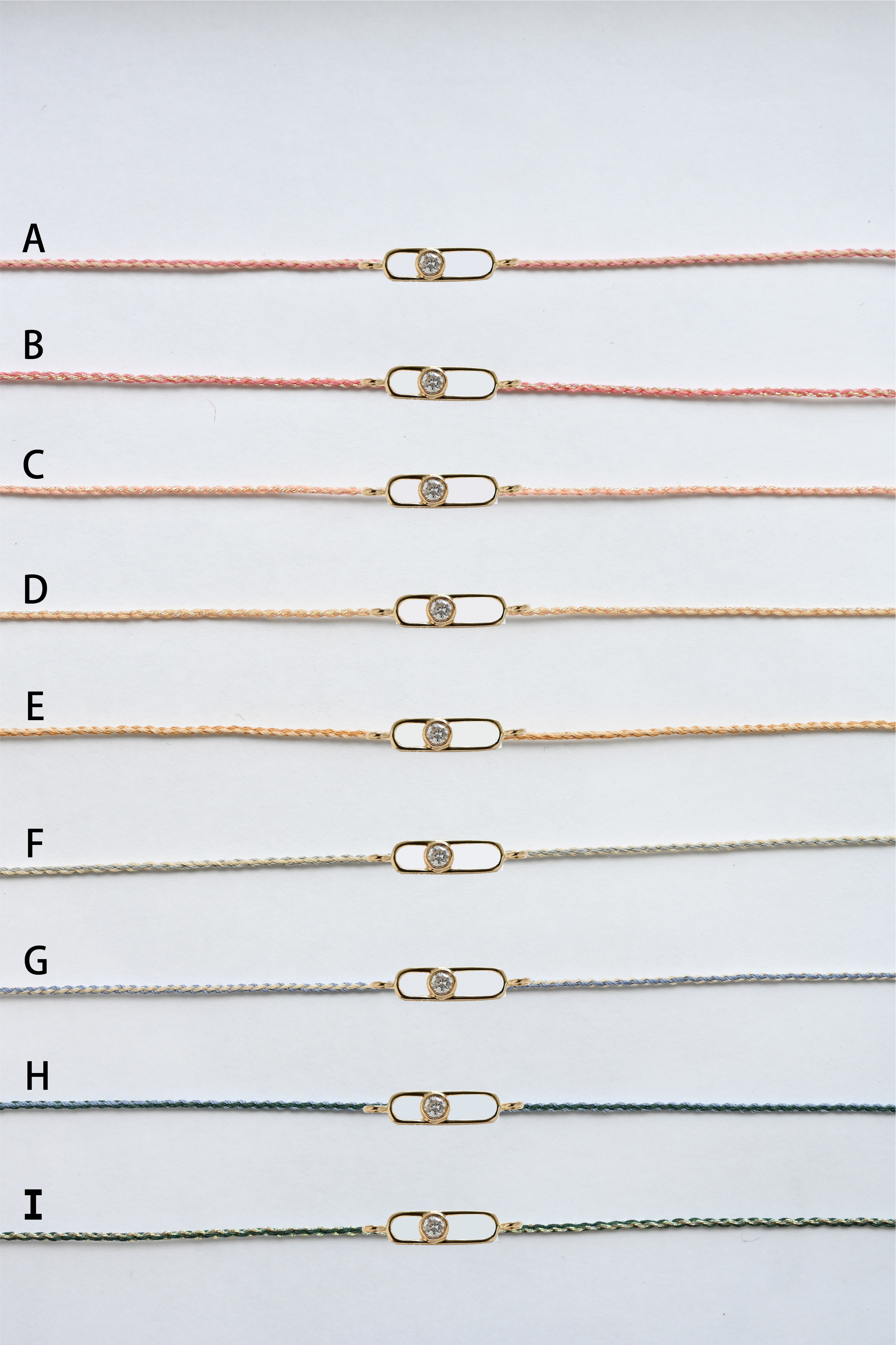 18K Acortar Diamond String Bracelet