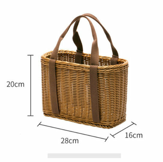 New Basket Basket Outdoor Outing Picnic Basket (Coffee Color) Size: 30*15*19CM)
