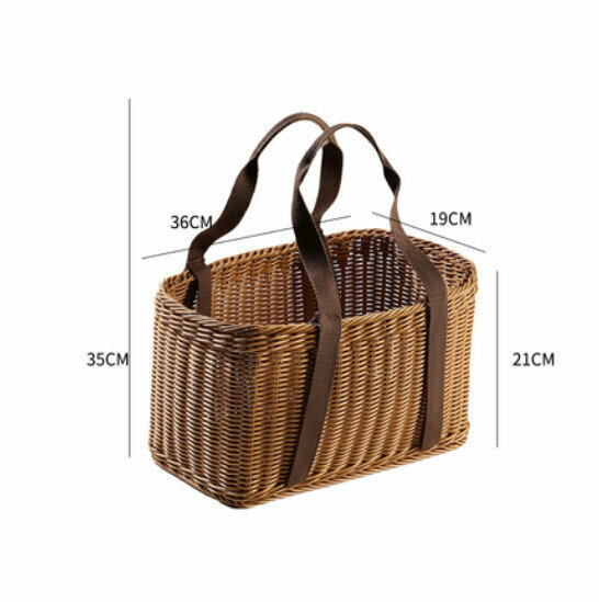 New Basket Basket Outdoor Picnic Basket (Brown) Size: 36*19*21CM)