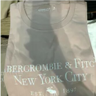 [S] A&F EMBROIDERED LOGO TEE TOP,PINK, 175-123-0169-052 (SAF60)