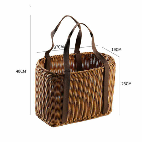 New Basket Basket Outdoor Picnic Basket (Brown) Size: 37*19*25CM)