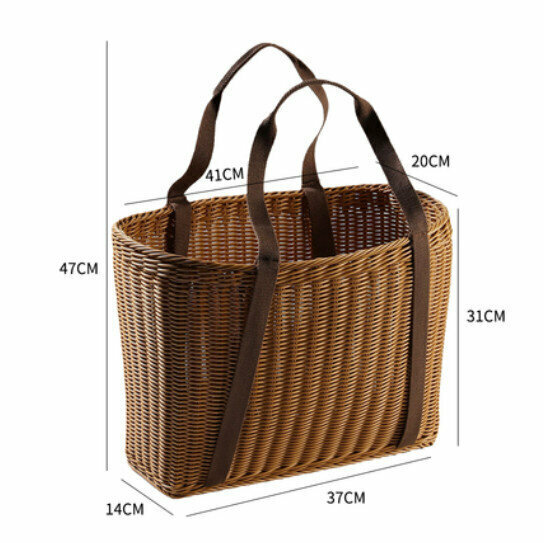 New Basket Basket Outdoor Picnic Basket (Brown) Size: 41*20*31CM)