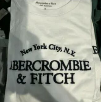 [S] A&F LOGO LETTERING PRINT T-SHIRT,WHITE, 185-157-0142-100 [FINAL SALE] (SAF62)