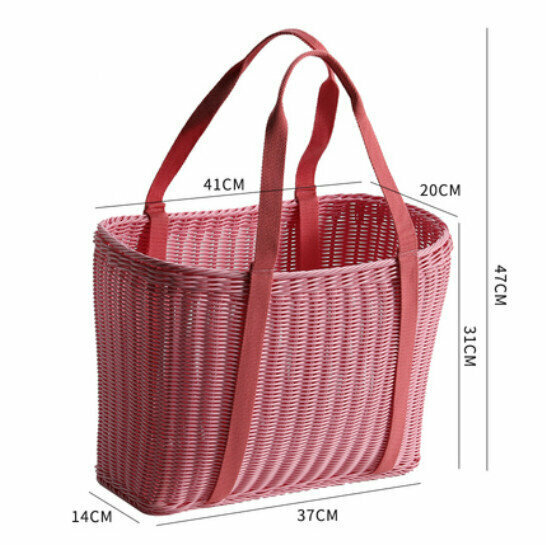 New Basket Basket Outdoor Outing Picnic Basket (Pink) Size: 41*20*31CM)