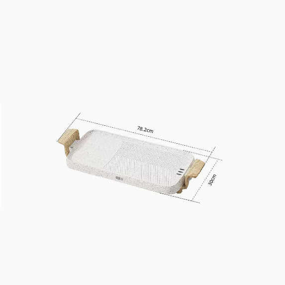 New Household Electric Grill Tray (Off-White_Large Capacity Electric Grill Tray [Suitable for 5-12 people])