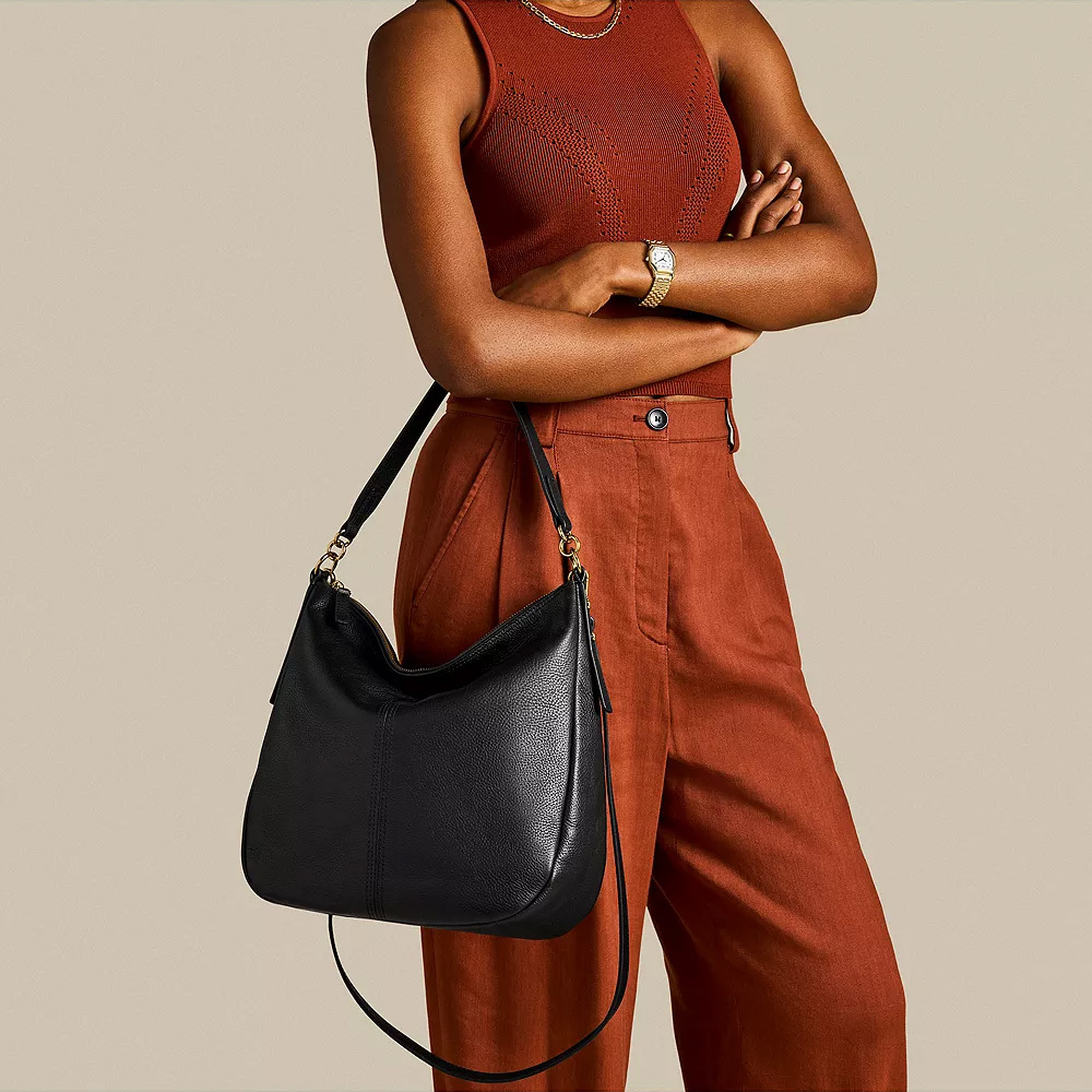 Jolie 真皮新月斜背包 大款-黑色 ZB1434001