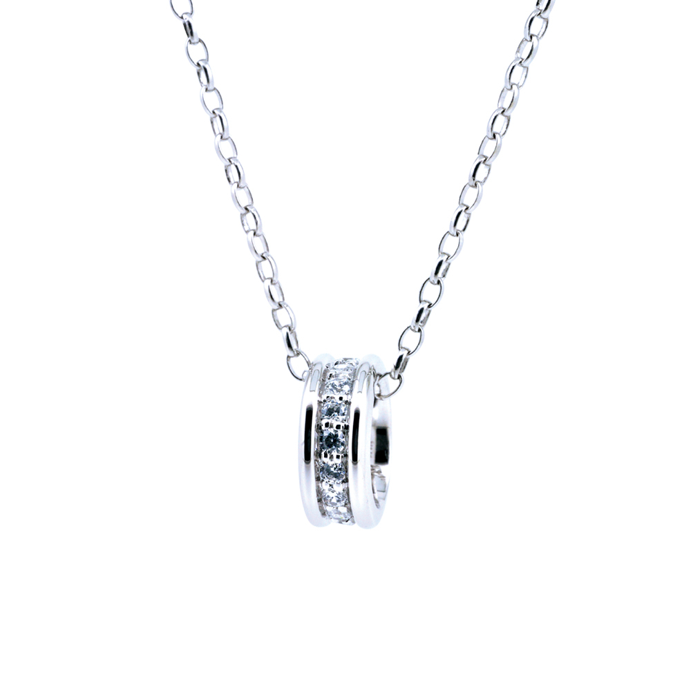 925純銀「愛相隨」晶鑽項墜+贈白鋼項鍊(16吋)-ADSNP0174