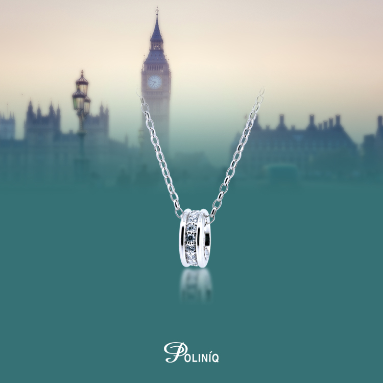 925純銀「愛相隨」晶鑽項墜+贈白鋼項鍊(16吋)-ADSNP0174