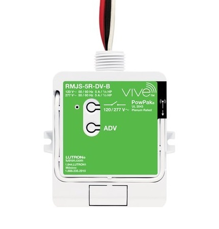 路創 RMJS-5R-DV-B VIVE 帶軟開關的 POWPAK 繼電器模組，5A 繼電器