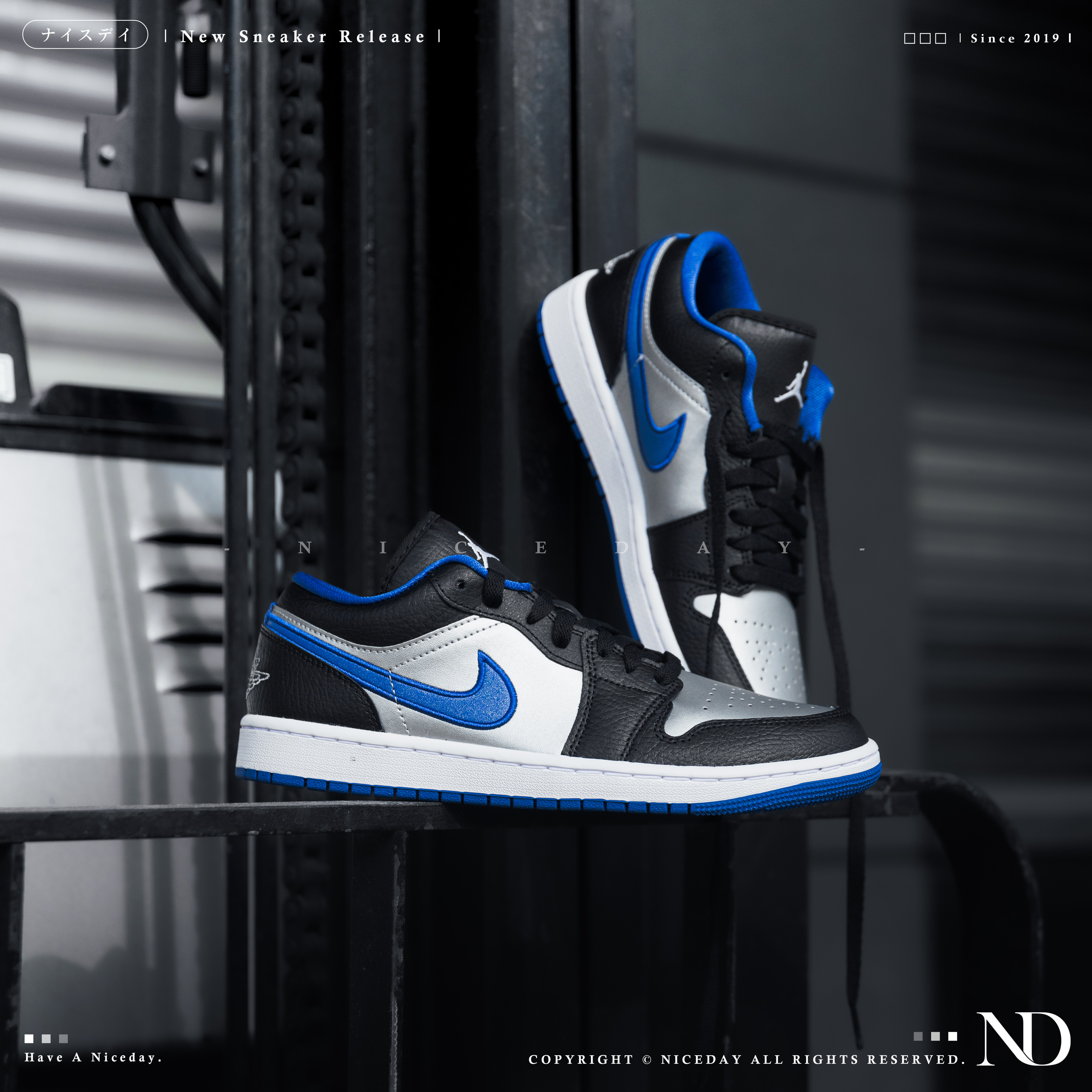 NICEDAY 現貨 Air Jordan 1 low Game Royal 皇家銀藍 銀藍 藍 灰 553558-007