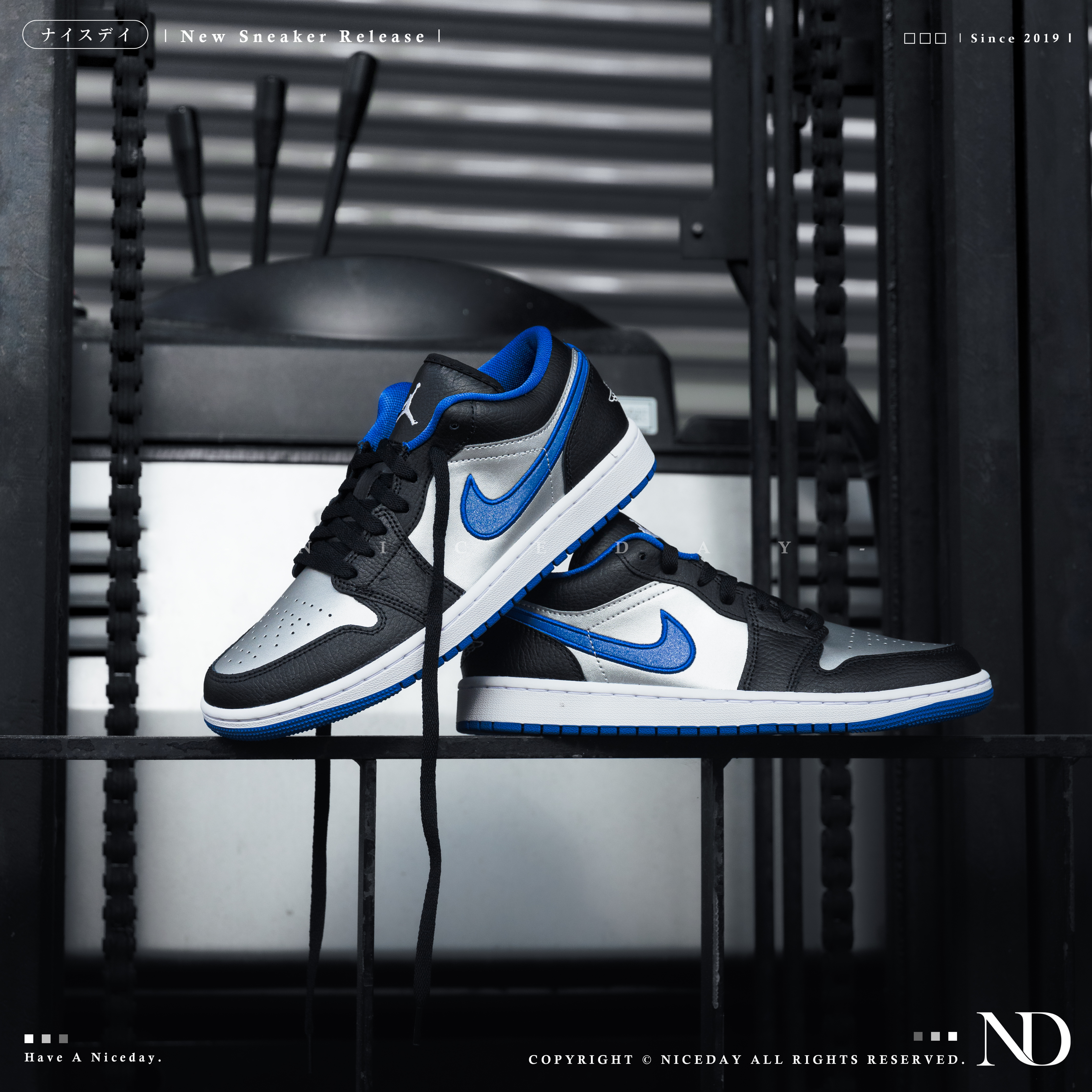 NICEDAY 現貨 Air Jordan 1 low Game Royal 皇家銀藍 銀藍 藍 灰 553558-007
