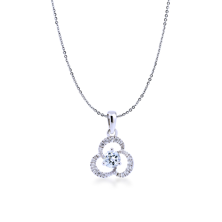 925純銀「小山茶花」項墜+贈白鋼項鍊-ADSWP0082