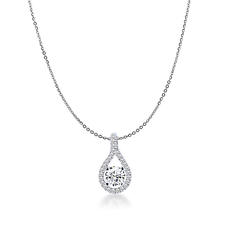 925純銀「完美 」滿鑽款項墜 + 贈白鋼項鍊-ADSWP0086