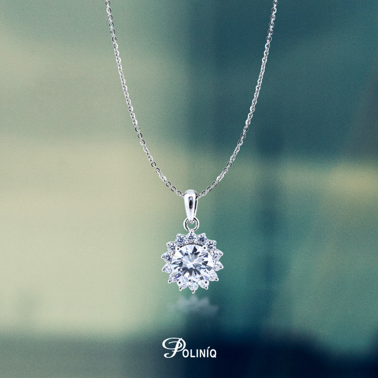 925純銀「太陽 」滿鑽款項墜+贈白鋼項鍊-SDP0021