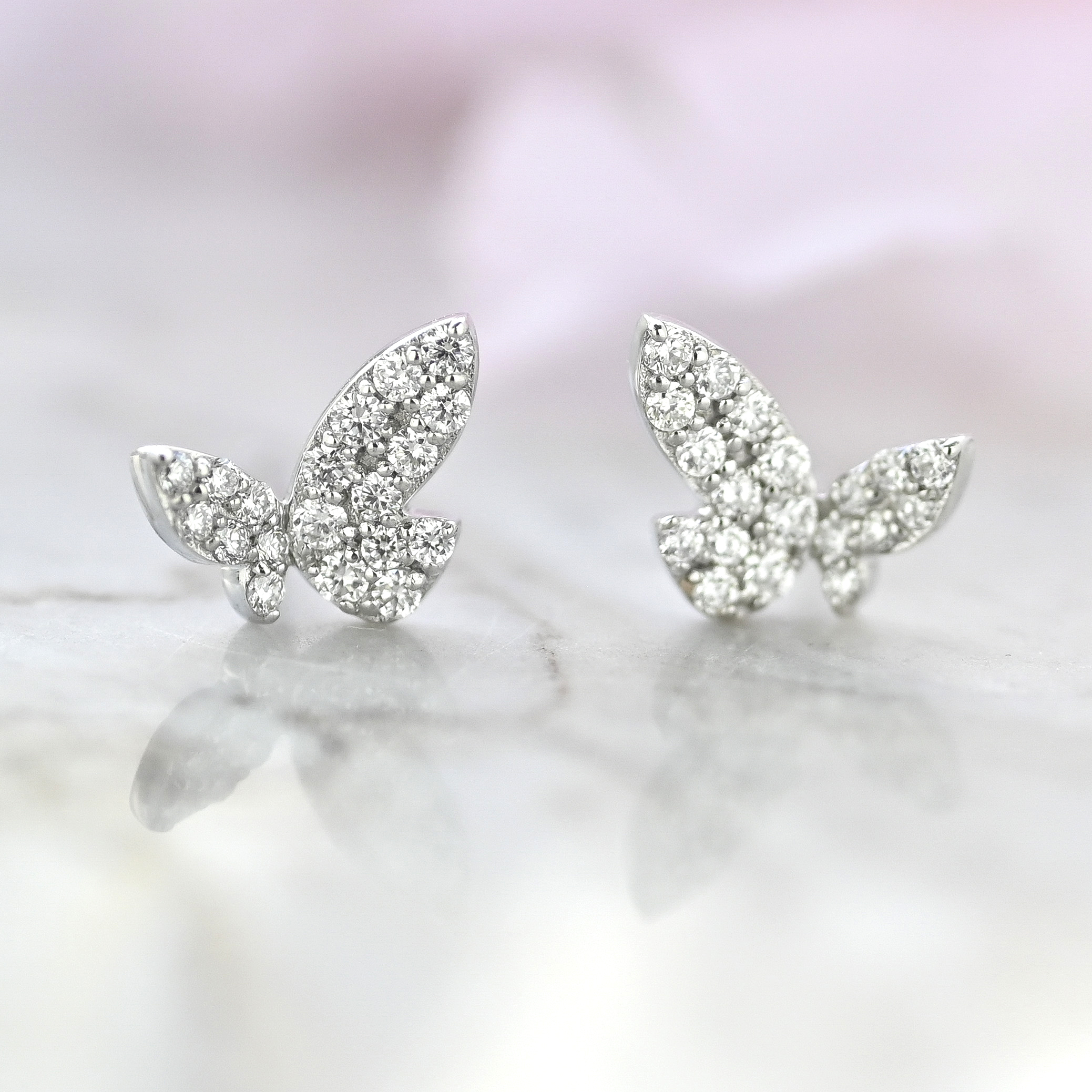 18K Butterfly Diamond Earring